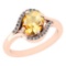 2.11 Ctw SI2/I1 Citrine And Diamond 10K Rose Gold Ring