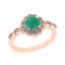 1.10 Ctw SI2/I1 Emerald And Diamond 14K Rose Gold Vintage Style Wedding Ring