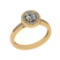 0.75 Ctw VS/SI1 Diamond 14K Yellow Gold Engagement Halo Ring