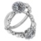 1.50 Ctw VS/SI1 Diamond 14K White Gold Vintage Style Ring