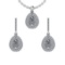2.60 Ctw VS/SI1 Diamond 14K White Gold Pendant+Earrings Set