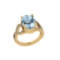 5.53 Ctw SI2/I1 Blue Topaz And Diamond 14K Yellow Gold Engagement Ring