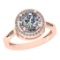 2.20 Ctw VS/SI1 Diamond Style Prong Set 14K Rose Gold Halo Ring