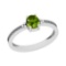 0.83 Ctw SI2/I1 Peridot And Diamond 10K White Gold Promise Ring