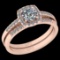 1.34 Ctw VS/SI1 Diamond 10K Rose Gold Engagement Halo Set Ring