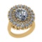 3.85 Ctw VS/SI1 Diamond 14K Yellow Gold Anniversary Halo Ring