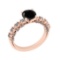 1.52 Ctw I2/I3 Treated Fancy Black And White Diamond 10K Rose Gold Engagement Ring