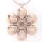 0.52 Ctw SI2/I1 Diamond 14K Rose Gold Culster Necklace