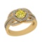 1.57 Ctw I2/I3 Treated Fancy Yellow And White Diamond 14K Yellow Gold Ring