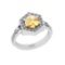 1.63 Ctw SI2/I1 Citrine And Diamond 14K White Gold Engagement Halo Ring