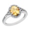 2.80 Ctw SI2/I1 Citrine And Diamond 10K White Gold Engagement Halo Ring