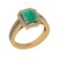 2.30 Ctw SI2/I1 Emerald And Diamond 14K Yellow Gold Engagement Halo Ring