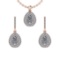 2.60 Ctw VS/SI1 Diamond 14K Rose Gold Pendant+Earrings Set