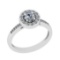 0.75 Ctw VS/SI1 Diamond 14K White Gold Engagement Halo Ring