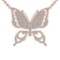 2.28 Ctw SI2/I1 Diamond Prong Set 14K Rose Gold Butterfly Necklace