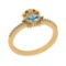 0.32 Ctw I2/I3 Blue Topaz And Diamond Style December Birthstones 14K Yellow Gold Ring