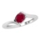 1.00 Ctw Ruby Style Prong Set 14K White Gold Solitaire Ring