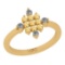 0.48 Ctw SI2/I1 Citrine And Diamond 10k Yellow Gold Cluster Promises Ring