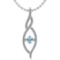 0.49 Ctw SI2/I1 Aquamarine And Diamond 14K White Gold Necklace