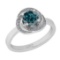 1.10 Ctw I2/I3 Treated Fancy Blue And White Diamond 14K White Gold Ring