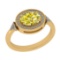 1.42 Ctw I2/I3 Treated fancy Yellow And White Diamond 14K Yellow Gold Engagement Halo Ring