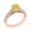 1.65 Ctw I2/I3 Treated Fancy Yellow And White Diamond 14K Rose Gold Filigree Wedding Ring