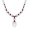 23.55 Ctw SI2/I1 Garnet And Diamond 14K White Gold Necklace