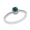 0.64 Ctw I2/I3 Treated Fancy Blue And White Diamond 14K White Gold Ring