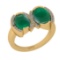 4.82 Ctw SI2/I1 Emerald And Diamond 14K Yellow Gold Vintage Style Wedding Ring