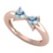 0.90 Ctw Blue Topaz 10K Rose Gold two Stone Ring