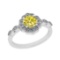 1.10 Ctw I2/I3 Treated Fancy Yellow And White Diamond 14K White Gold Ring