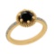 1.53 Ctw I2/I3 Treated Fancy Black And White Diamond 14K Yellow Gold Ring