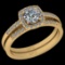 1.34 Ctw VS/SI1 Diamond 10K Yellow Gold Engagement Halo Set Ring