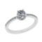 0.64 Ctw VS/SI1 Diamond 14K White Gold Vintage Style Ring