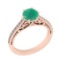 1.65 Ctw SI2/I1 Emerald And Diamond 14K Rose Gold Filigree Wedding Ring