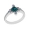 1.80 Ctw I2/I3 Treated Fancy Blue And White Diamond 14K White Gold Ring