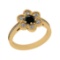 0.80 Ctw I2/I3 Treated Fancy Black And White Diamond 14K Yellow Gold Filigree Anniversary Ring