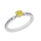 0.70 Ctw I2/I3 Treated fancy Yellow And White Diamond 14K White Gold Engagement Ring