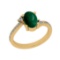 2.50 Ctw SI2/I1 Emerald And Diamond 14K Yellow Gold Engagement Ring