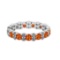 2.21 Ctw SI2/I1 Orange Sapphire And Diamond 14K White Gold Eternity Band Ring