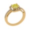 1.70 Ctw I2/I3 Treated Fancy Yellow And White Diamond 14K Yellow Gold Engagement Halo Ring