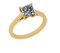 Certified 1.07 CTW (1 Pcs Princess LAB GROWN IGI Certified DIAMOND ) Diamond Solitaire 14k Ring H/SI