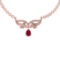 2.28 Ctw I2/I3 Ruby And Diamond 14K Rose Gold Pendant Necklace