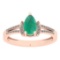 0.95 Ctw SI2/I1 Emerald And Diamond 14K Rose Gold Promises Ring