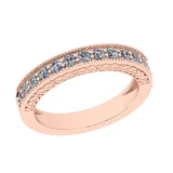 0.58 Ctw VS/SI1 Diamond 14K Rose Gold Filigree Band Ring