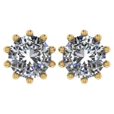 CERTIFIED 1.3 CTW ROUND G/VVS1 DIAMOND (LAB GROWN IGI Certified DIAMOND SOLITAIRE EARRINGS ) IN 14K