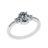 1.20 Ctw VS/SI1 Diamond Style Prong Set 14K White Gold Engagement Ring