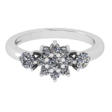 0.58 Ctw VS/SI1 Diamond 14K White Gold Ring