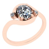 0.55 Ctw VS/SI1 Diamond Style Prong Set 14K Rose Gold Engagement Ring