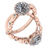 1.50 Ctw VS/SI1 Diamond 14K Rose Gold Vintage Style Ring